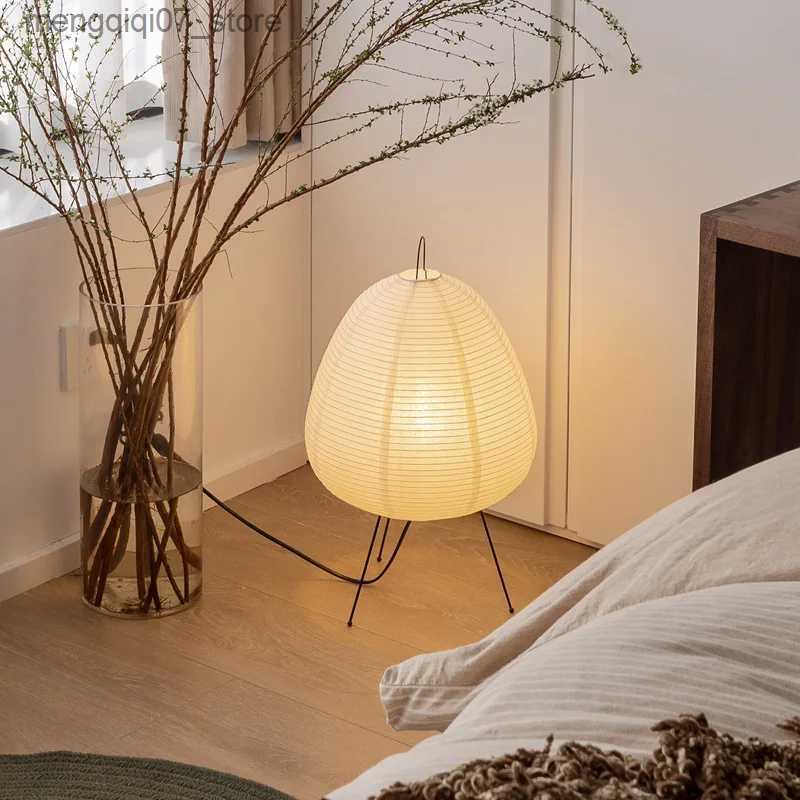 Lamps Shades Japanese Rice Paper Lantern Led Table Lamp Living Room Bedroom Bedside Study Hotel Homestay Art Creative Decor Tripod Floor Lamp L240311