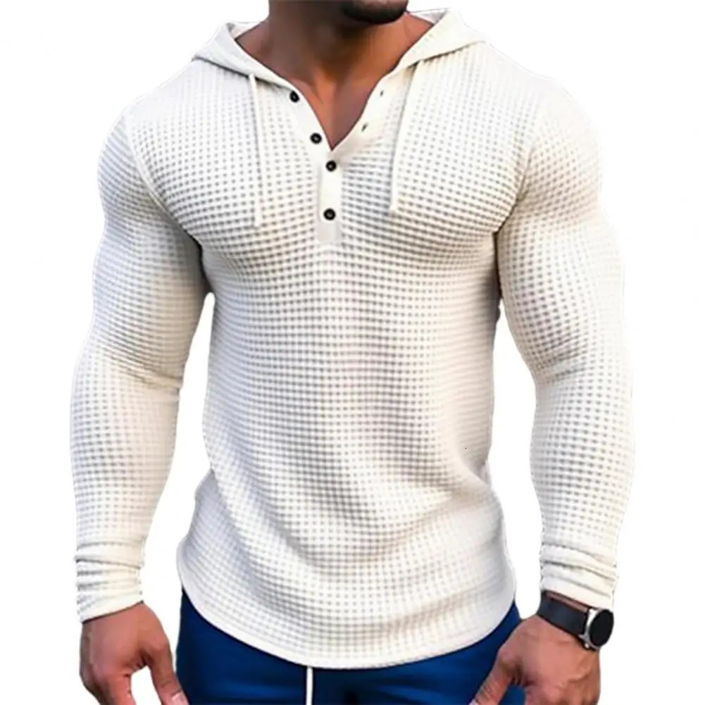 Spring Autumn Men Sweatshirt Top Solid Color Slim Fit Long Sleeve Breathable Casual Pullover Shirt Hooded for 240307