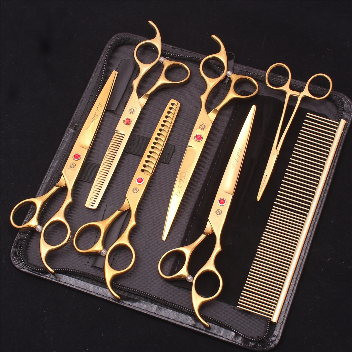 7 Professional Pet Dog Scissors Stainless Steel Thinning Cutting Shears Dogs Cats Grooming Scissors Hair Trimming Tools Z3003240227