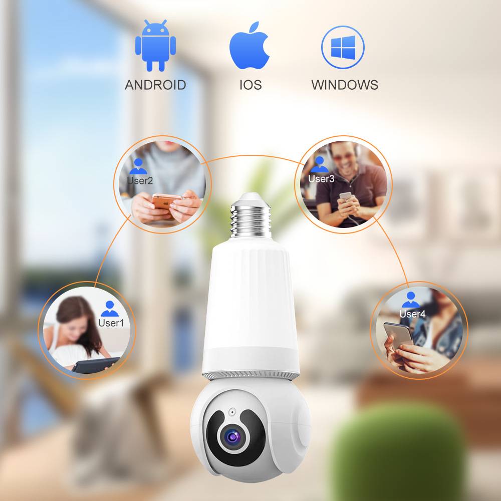 3MP E27 Bulb indoor Camera Bulb Camera 2 in 1 Wi-Fi Two-way Talk Security Surveillance CCTV Outdoor Security Camera Waterproof