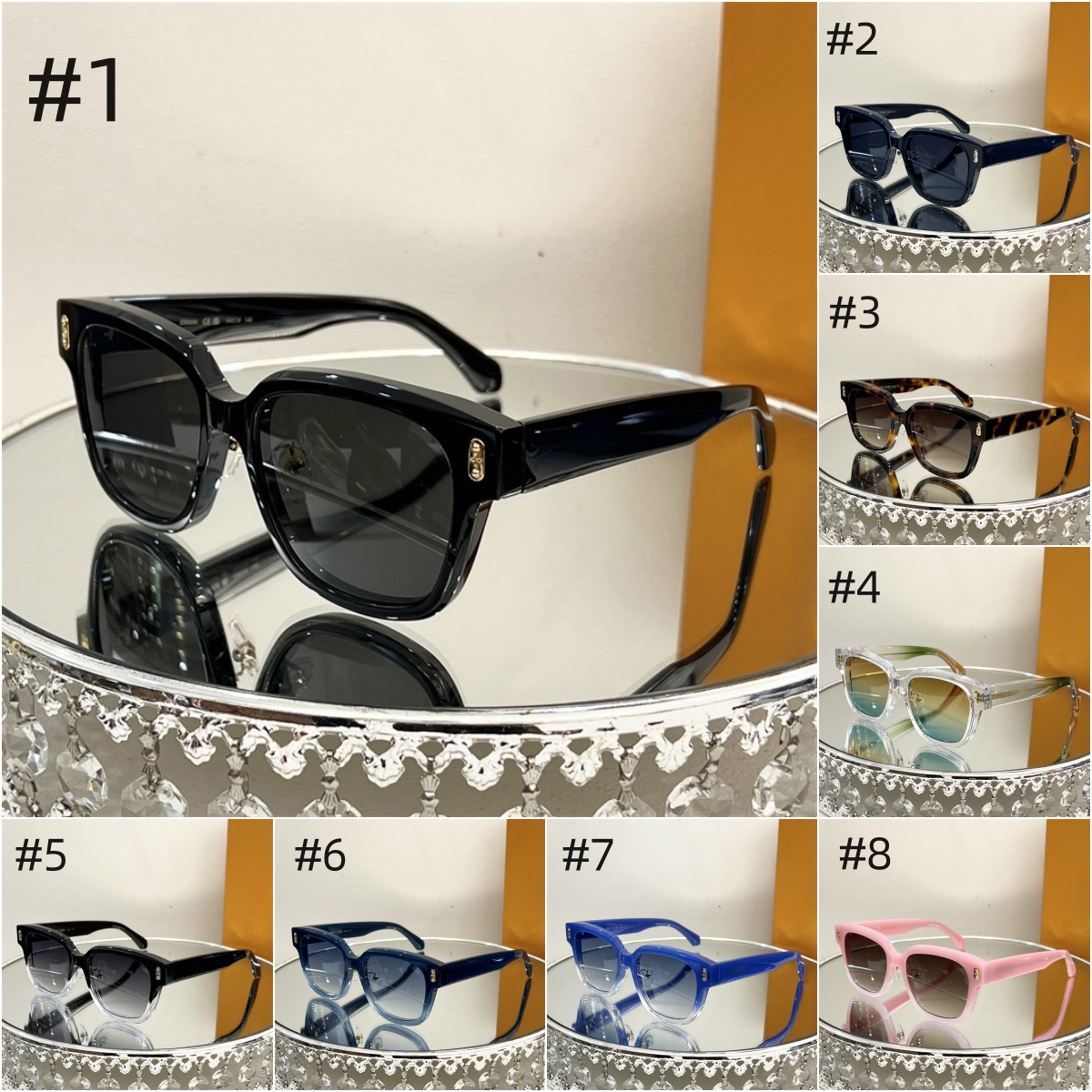 Premium Quality Women Men Sunglasses Gradient Style Frame Fashion Sun Glasses With Box 26477
