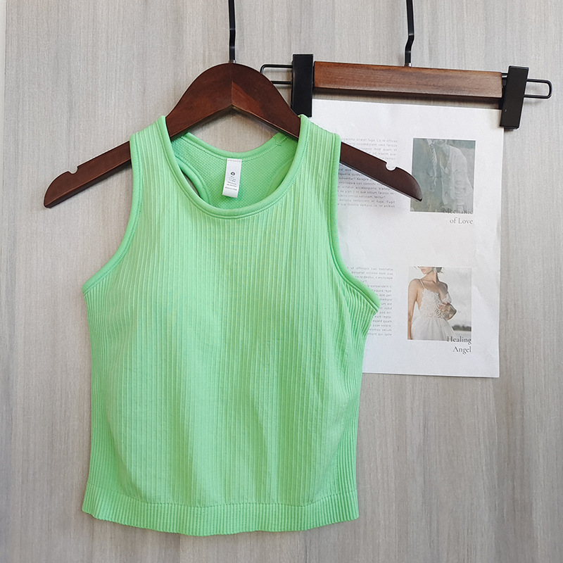 2025-- Women Sports Yoga Bra Sexy Tank Top Tight Yoga Vest A New Feeling With Chest Pad Breathable Close-together Yoga Top