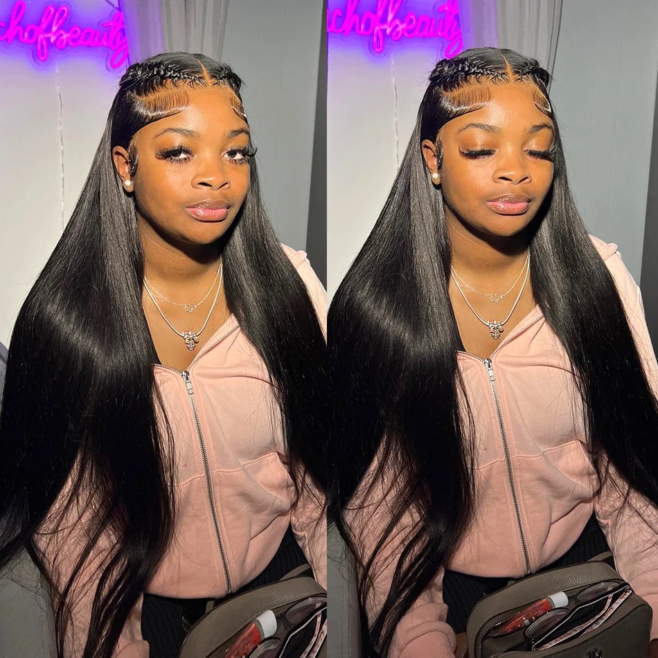 13x6 Hd Lace Front Wigs 30 40Inch Bone Straight Human Hair Brazilian 5x5 Closure Glueless Wig for Women