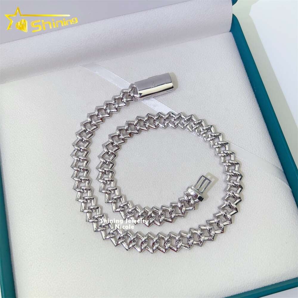 Shining Jewelry Miami 13mm Custom Hip Hop Cuban Chain Necklace Bracelet Vvs Moissanite Link