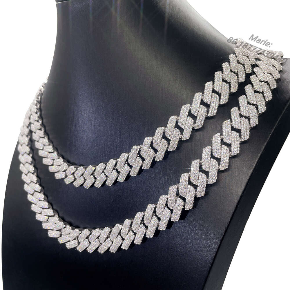 Luxury Style S925 Vvs Moissanite Cuban Link Chain Iced Out Cuban Link Bracelet Vvs Moissanite Diamond Cuban Link