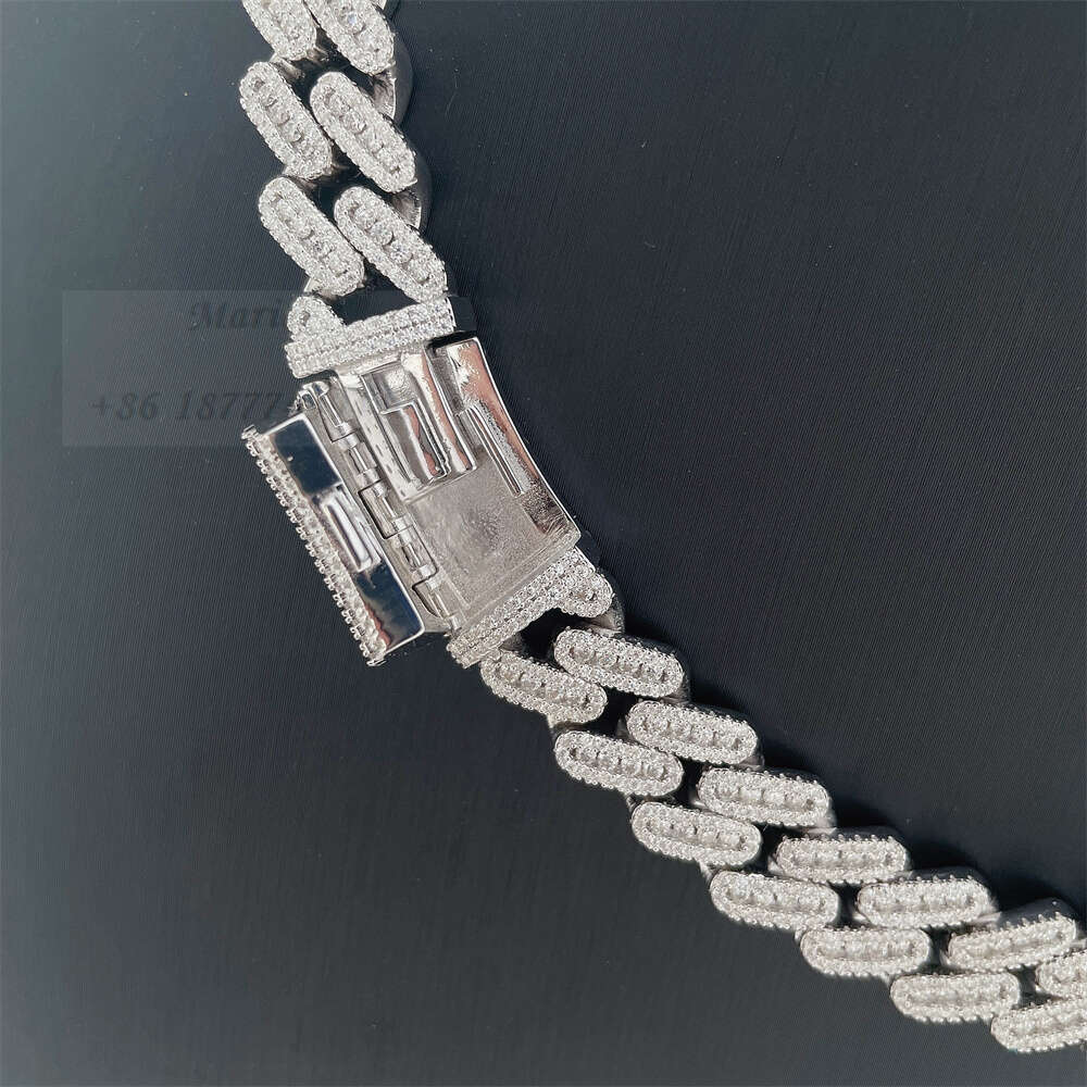 Vvs Moissanite Hip Hop Luxury Jewelry Cuban Bracelet Iced Out Cuban Link Chain Silver Moissanite Cuban Chain 20mm