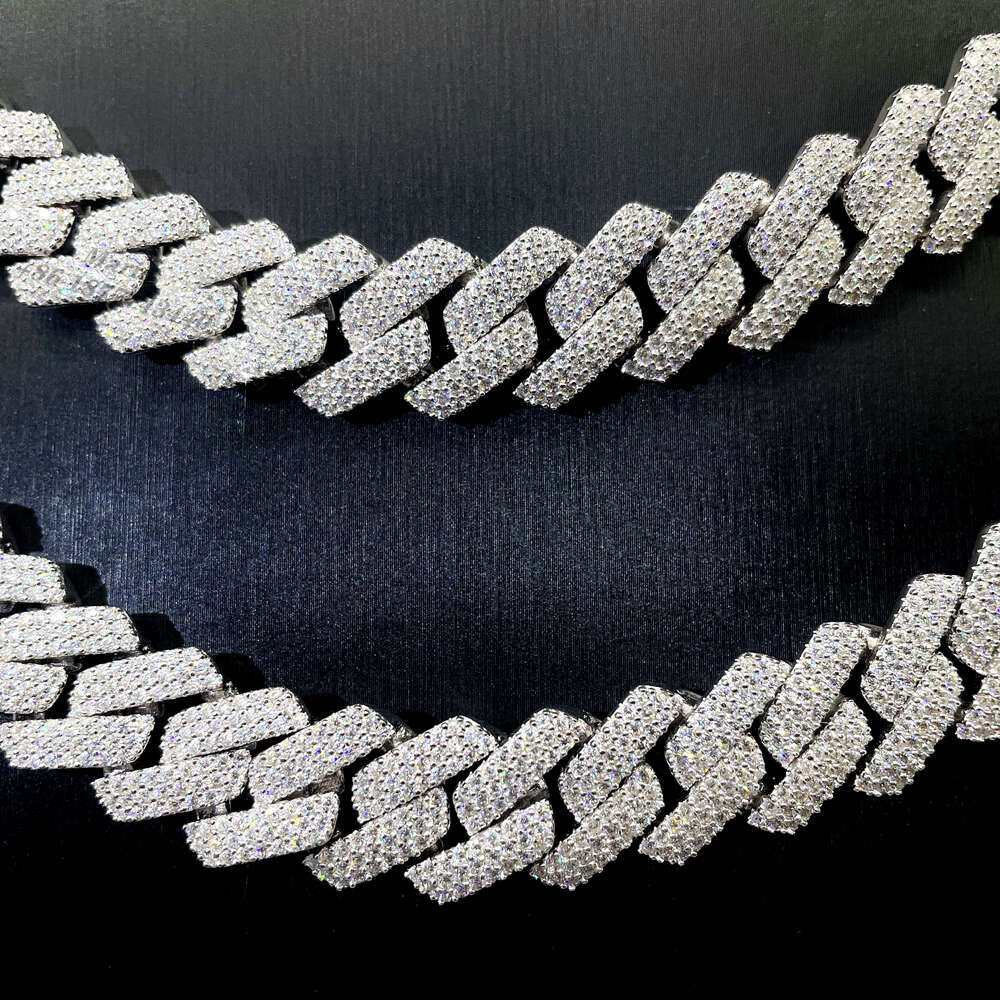 Luxury Style S925 Vvs Moissanite Cuban Link Chain Iced Out Cuban Link Bracelet Vvs Moissanite Diamond Cuban Link