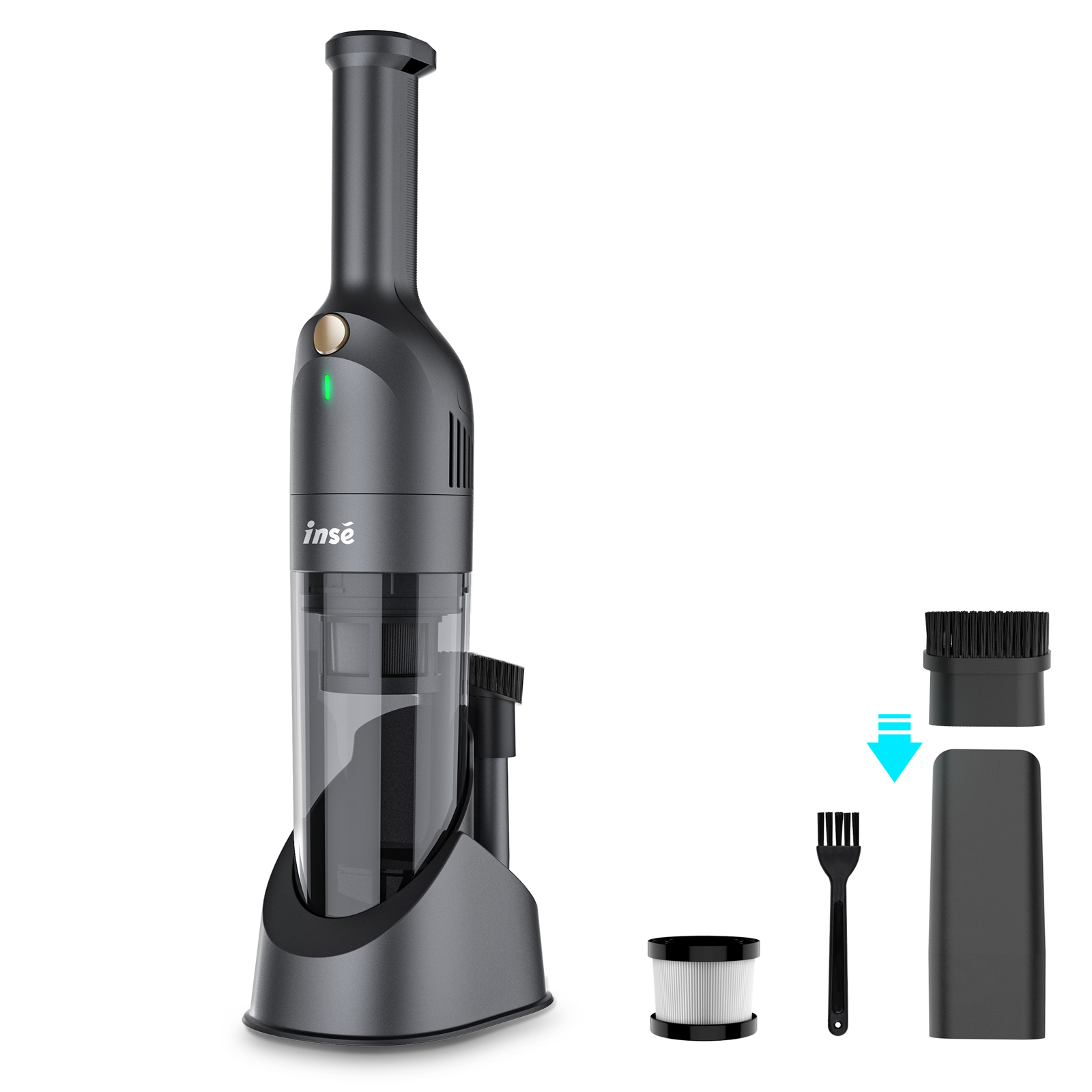 INSE H1 Handheld Vacuum Cordless, Powerful Rechargeable Car Vacuum Cleaner