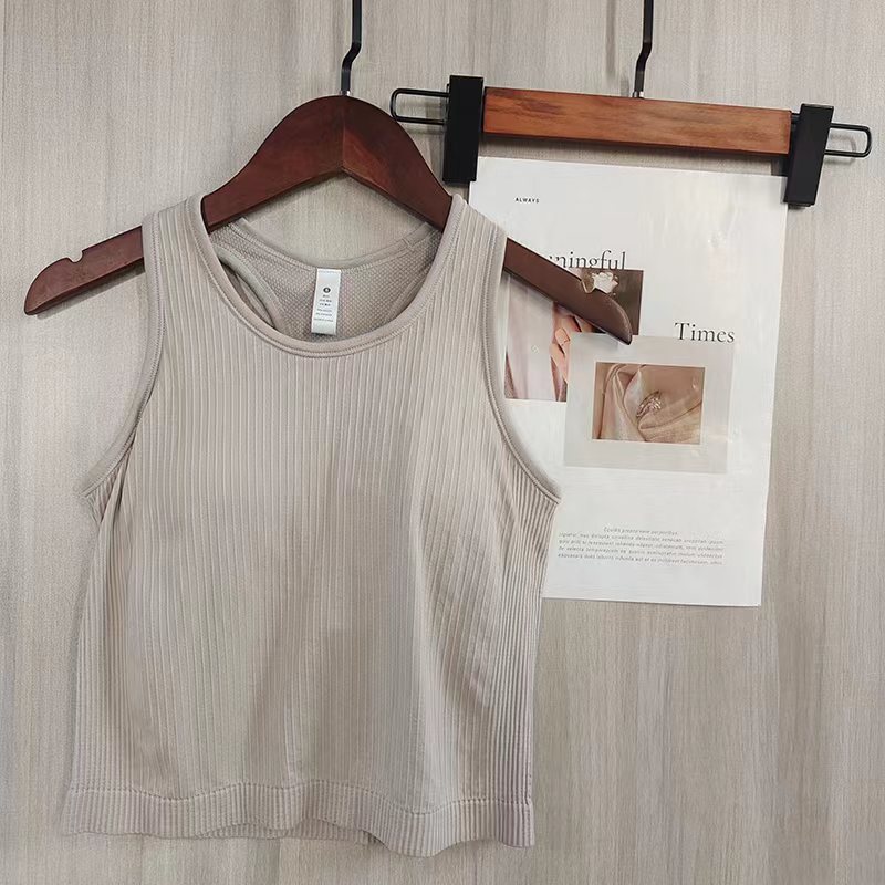 2025-- Women Sports Yoga Bra Sexy Tank Top Tight Yoga Vest A New Feeling With Chest Pad Breathable Close-together Yoga Top