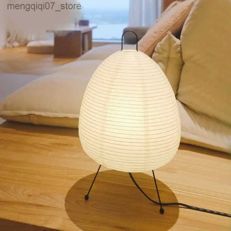 Lamps Shades New Handmade Rice Paper Table Lamp Akari Noguchi Yong Lamp Interior Decoration Hotel Bedside Paper Lantern Lamp L240311