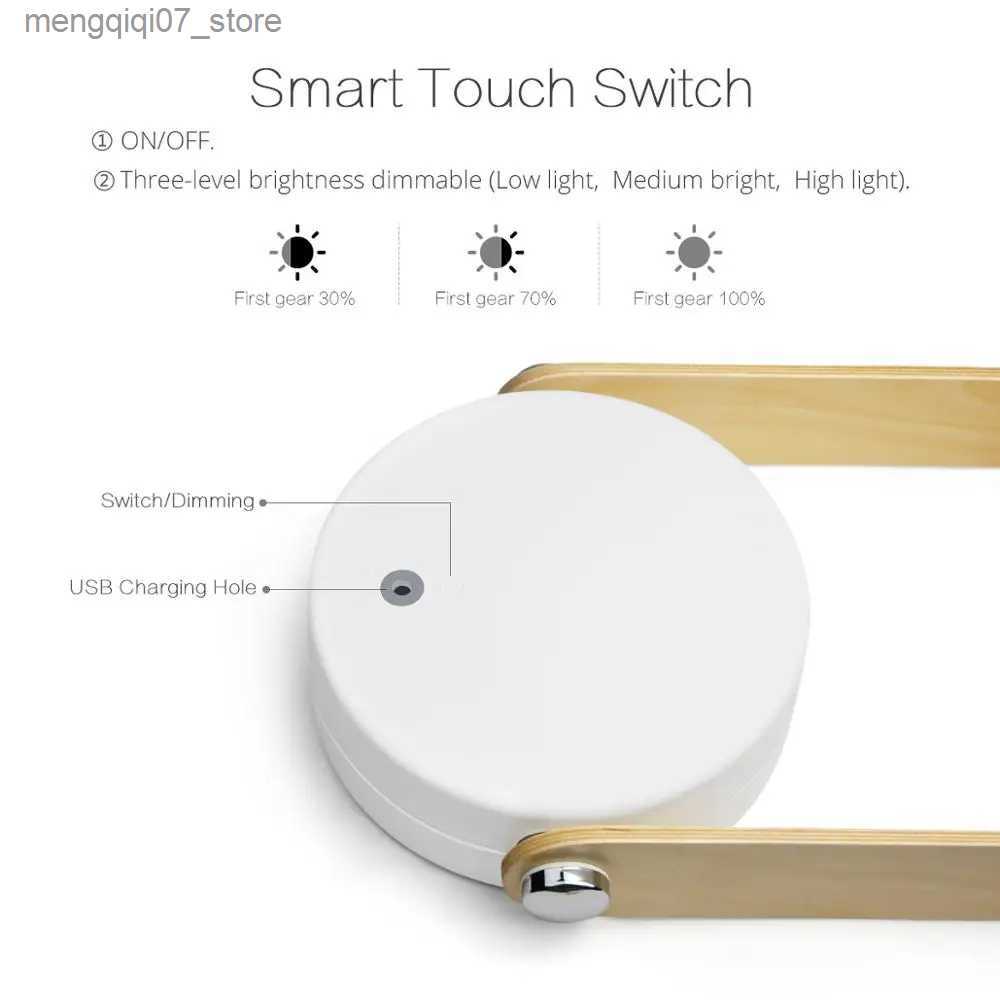 Lamps Shades Portable Lantern Lamp USB Rechargeable Lamp Foldable Touch Dimmable Reading LED Night Light for Children Kids Gift Bedside Desk L240311