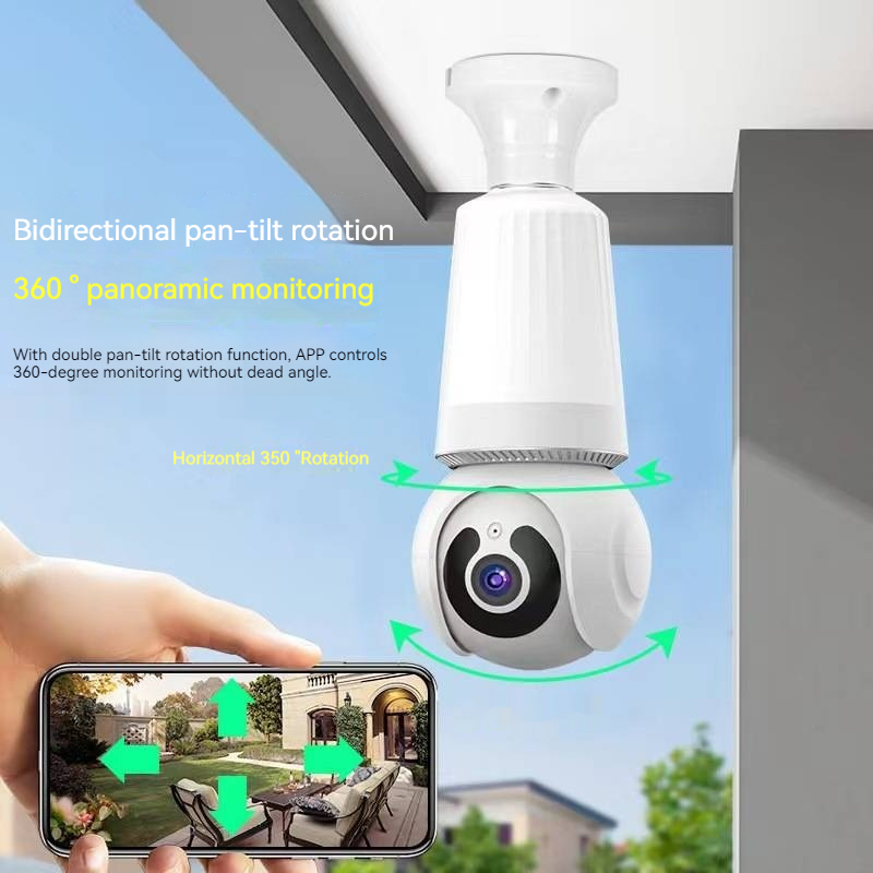 3MP E27 Bulb indoor Camera Bulb Camera 2 in 1 Wi-Fi Two-way Talk Security Surveillance CCTV Outdoor Security Camera Waterproof