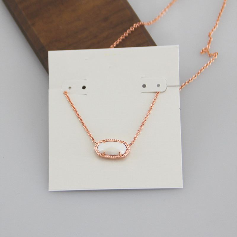 Pendant Necklaces Necklace White Resin Shell Real 18K Gold Plated Dangles Glitter Jewelries Letter Gift With free dust bag