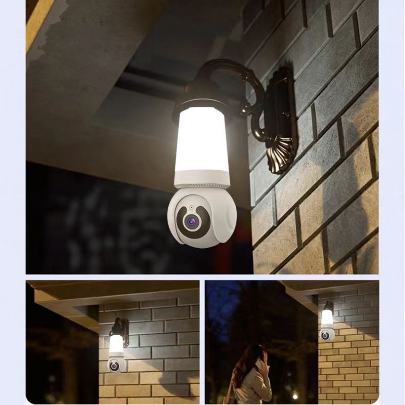 3MP E27 Bulb indoor Camera Bulb Camera 2 in 1 Wi-Fi Two-way Talk Security Surveillance CCTV Outdoor Security Camera Waterproof