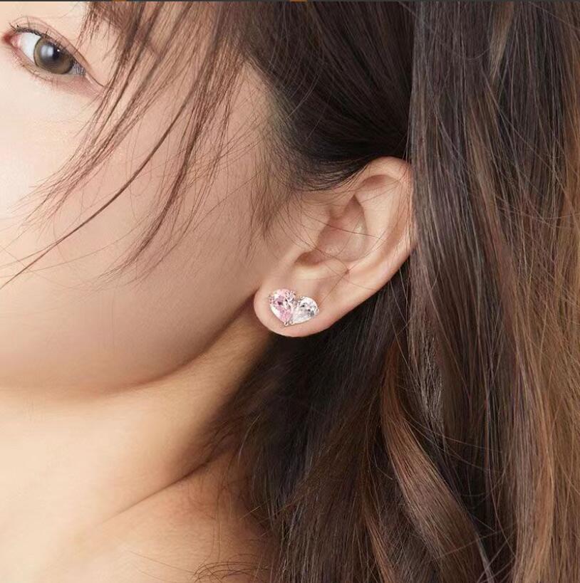 Sterg Sier Water Drop Earrings for Women: 5A Cubic Zirconia CZ Dia Gemstones Stud Jewelry Gift