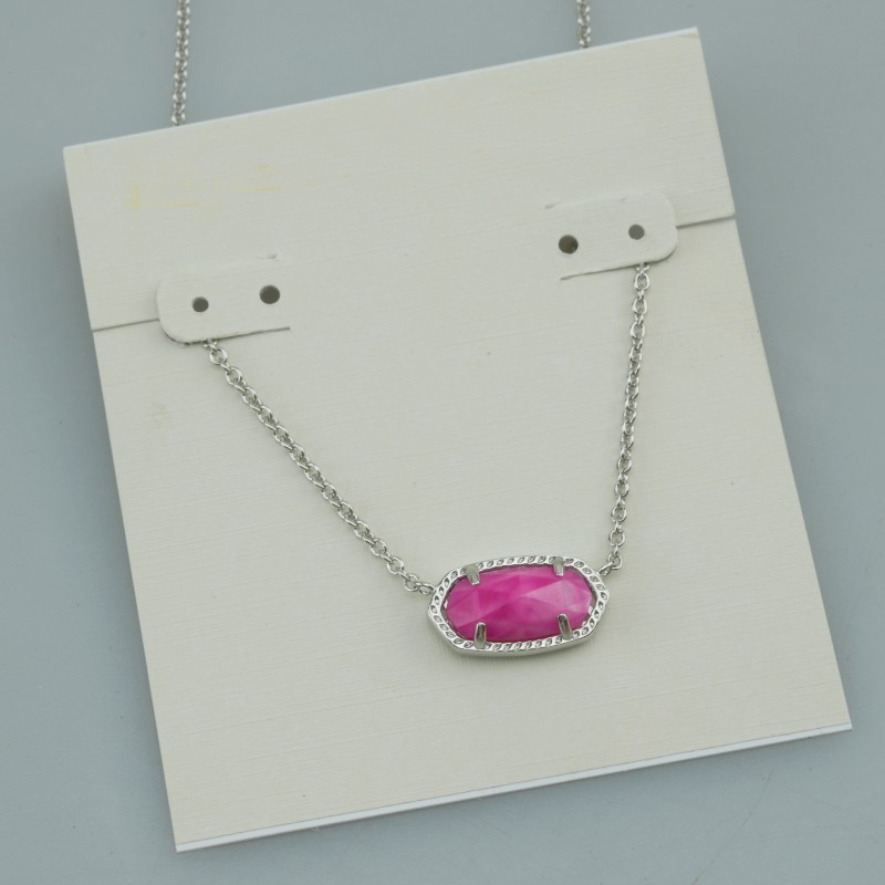 With free dust bag Pink Color turquoise Pendant Necklaces Necklace Real 18K Gold Plated Dangles Glitter Jewelries Letter Gift Fashion