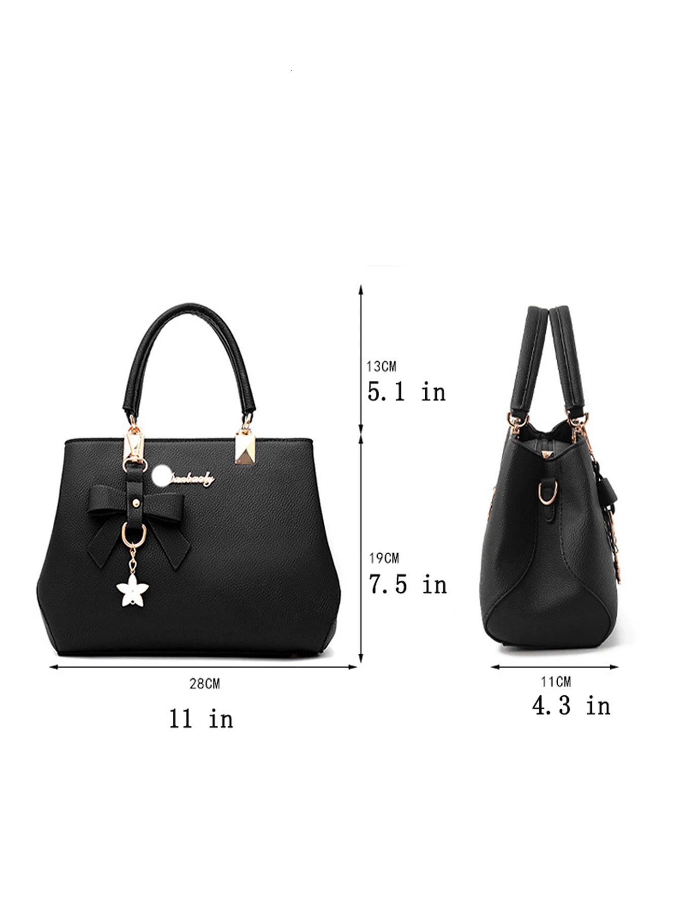 Simple Elegant Tote Satchel Bag Solid Color Handbag AllMatch Classic For Work 240307