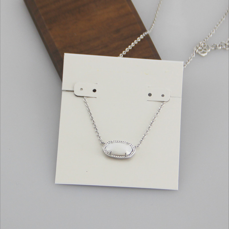 Pendant Necklaces Necklace White Resin Shell Real 18K Gold Plated Dangles Glitter Jewelries Letter Gift With free dust bag