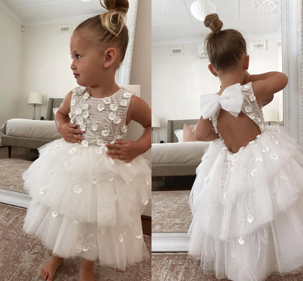 Lovely Tutu Skirt Wer Girl Dresses Princess A E Jewel Neck Keyhole Backless With Bow Hand Made Wers Girls Pageant Birthday Cumminon Gowns Bc18334 0219