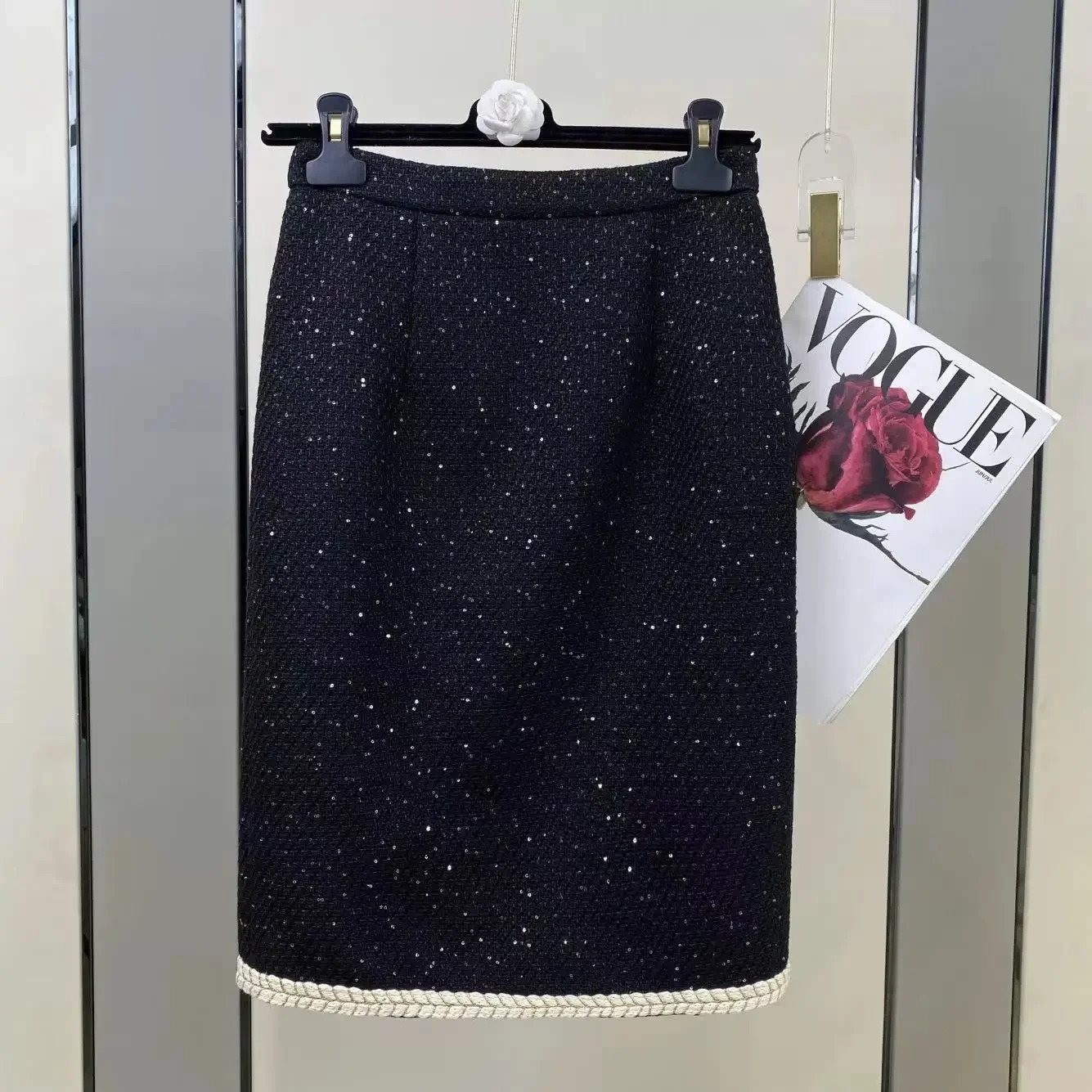 Ladies Elegant Chic Prom Party Suit Jacke Coat Top And Knee Skirt Two Piece Set For Women Outfit Winter Jacquard Vintage Clothes 240226wtt