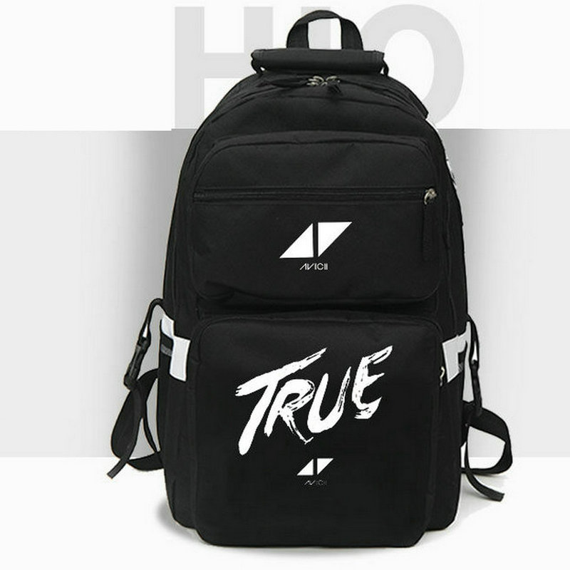 Avicii backpack Tim Bergling daypack True DJ Star school bag Music Print rucksack Casual schoolbag White Black Color day pack