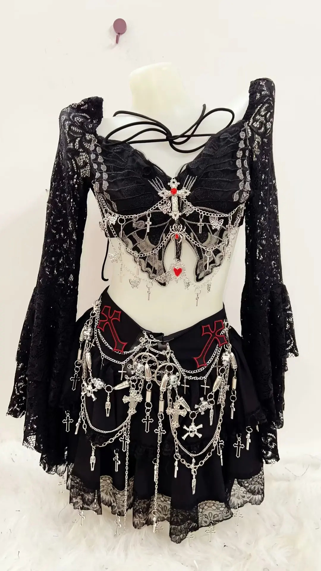 gothic clothes y2k clothes Cross Tops Gothic shirt Punk shirt y2k t shirt harajuku fashion y2k top e girl clothes sexy top 240228