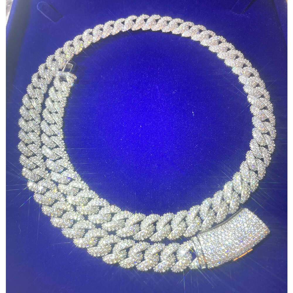Rts Hip Hop Chain 6mm 9mm 13mm Wide 925 Silver Necklace d Color Moissanite Cuban Link