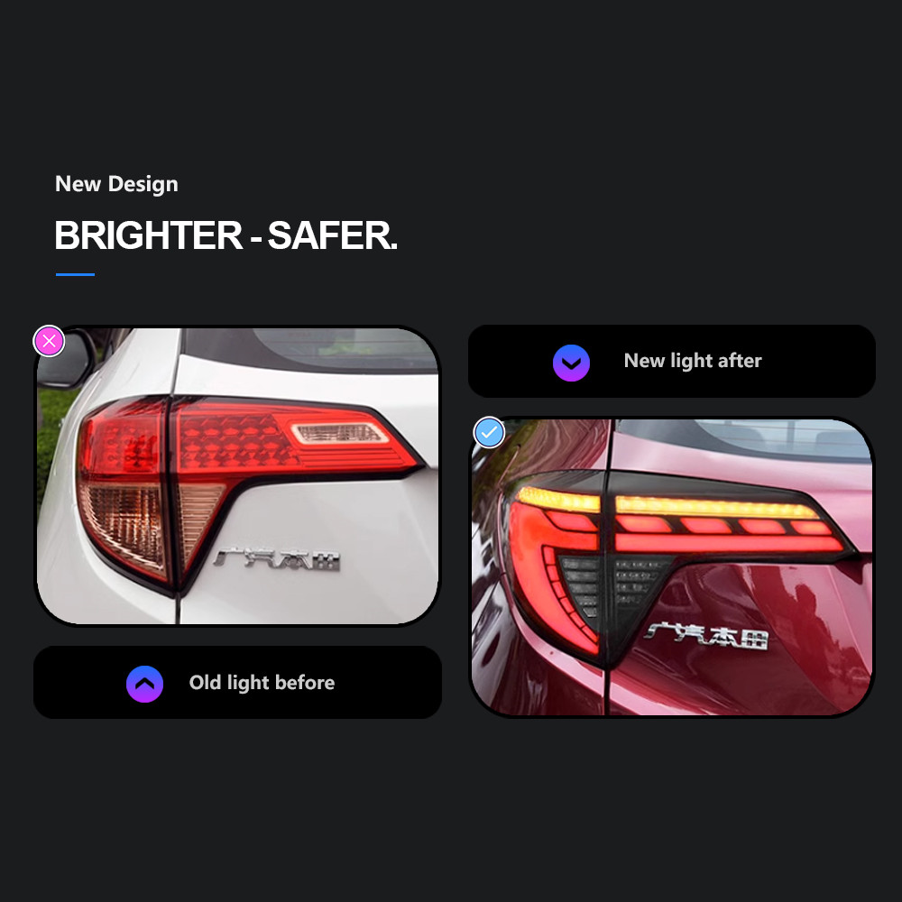 Car Styling for Honda HR-V 2014-20 19 HRV Vezel Tail Lights DRL Turn Signal Brake Light Fog Light Reversing Light