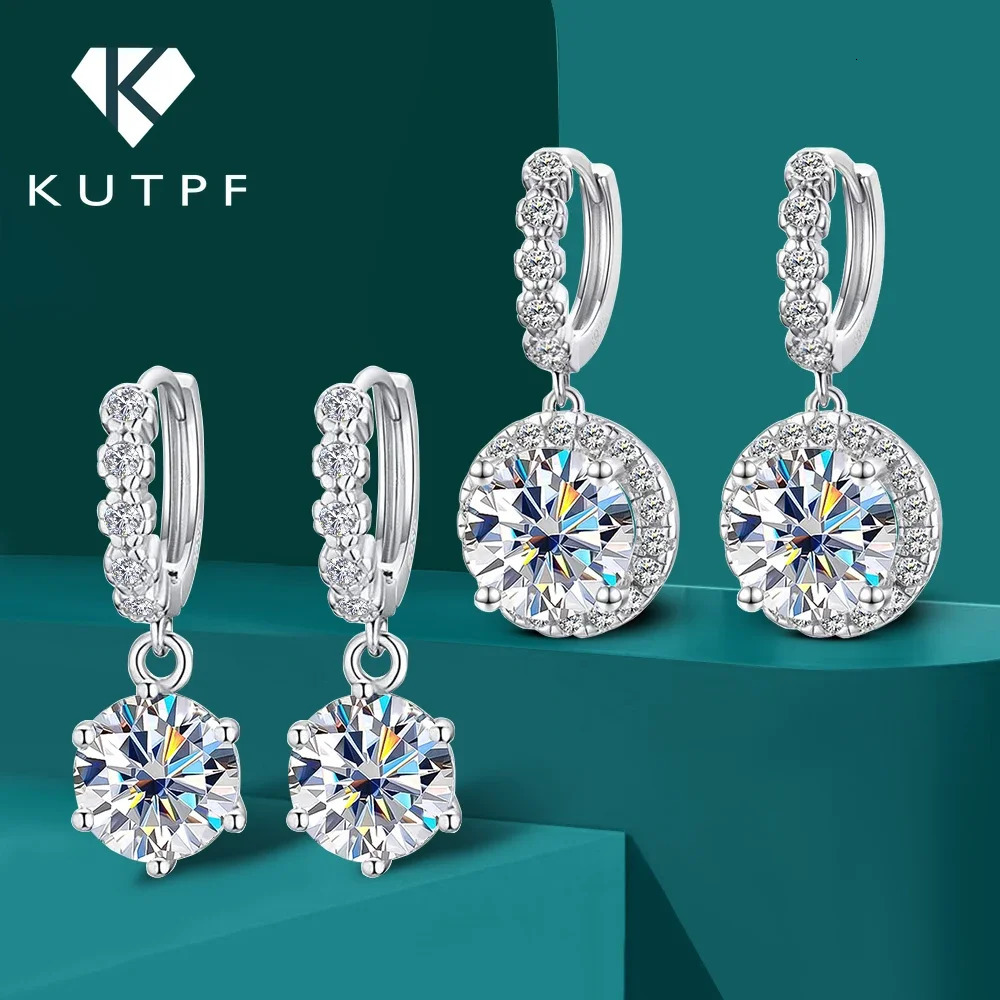 Original 100% 925 Sterling Silver Drop Earrings with Gra Certified 3carat Diamond Hoop Earrings for Women Jewelry 240301