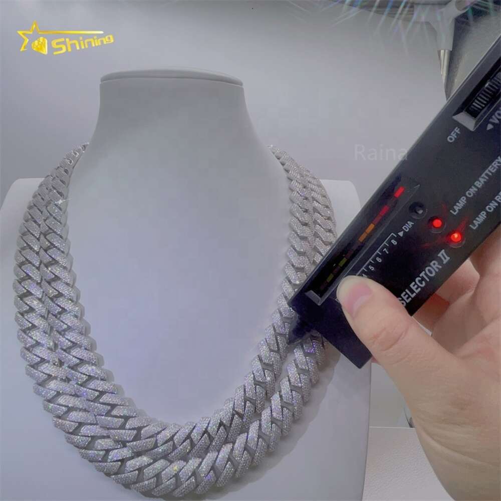 Pass Diamond Tester New Silver Chains Design for Men Vvs Moissanite Miami Cuban Link Chain