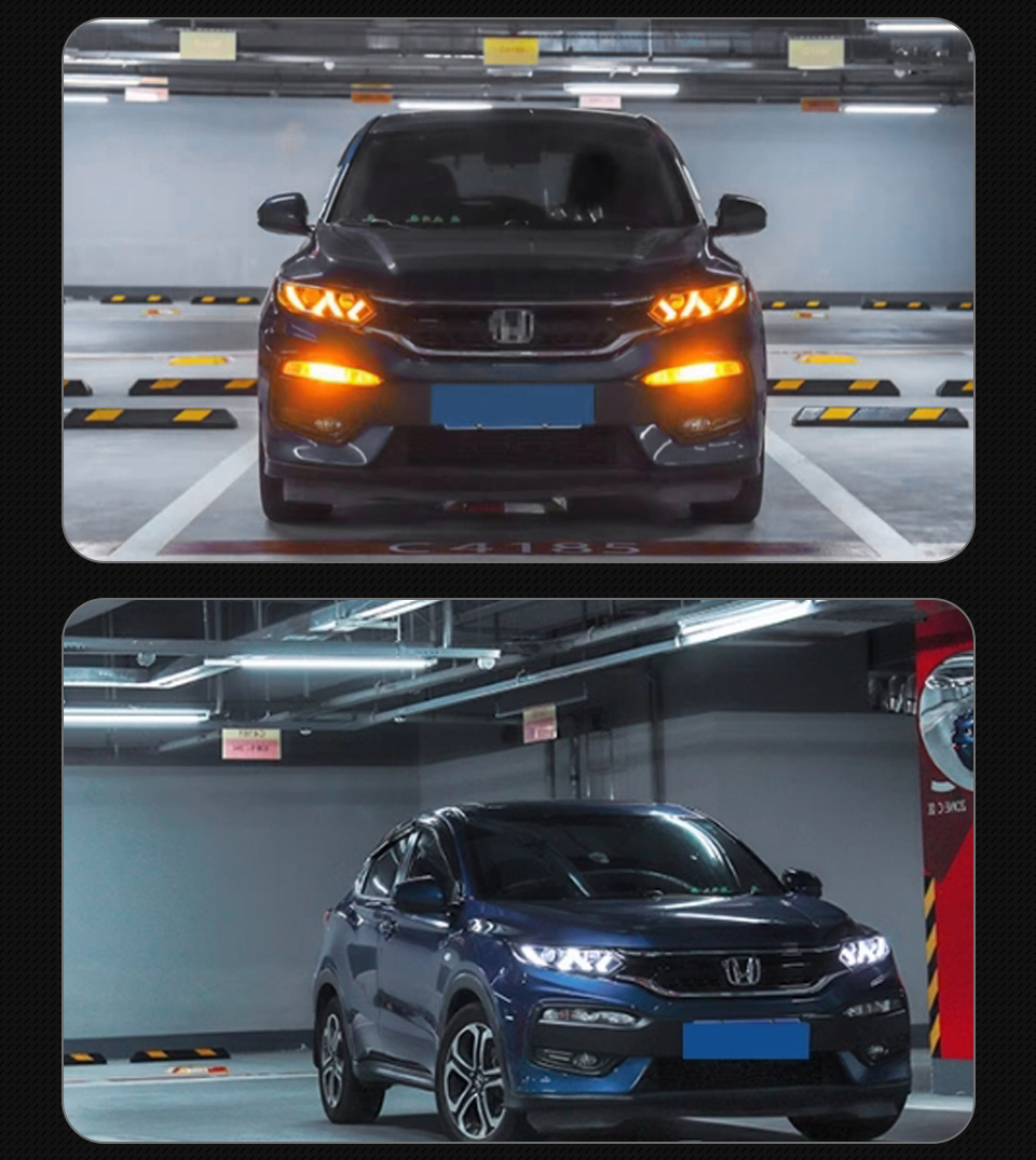Full LED Headlights For Honda HRV 20 15-20 21 Plug and Play LED DRL Dynamic Turning Front Headlights