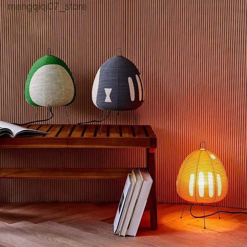 Lamps Shades New Handmade Rice Paper Table Lamp Akari Noguchi Yong Lamp Interior Decoration Hotel Bedside Paper Lantern Lamp L240311
