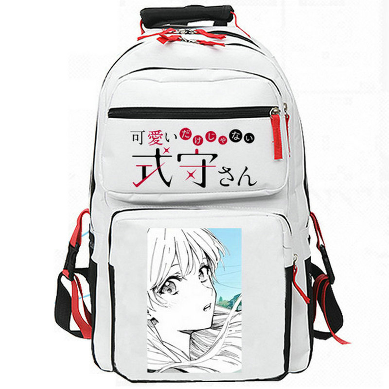 Shikimori Not Just a Cutie backpack Route Blue daypack Comic school bag Cartoon schoolbag White Black day pack