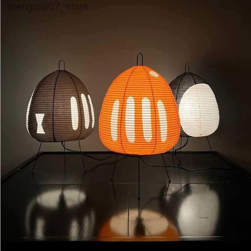 Lamps Shades New Handmade Rice Paper Table Lamp Akari Noguchi Yong Lamp Interior Decoration Hotel Bedside Paper Lantern Lamp L240311