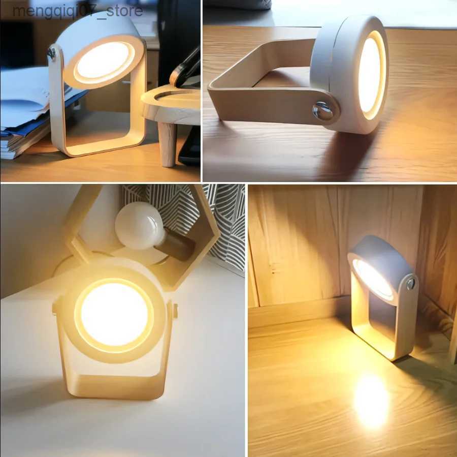 Lamps Shades Portable Lantern Lamp USB Rechargeable Lamp Foldable Touch Dimmable Reading LED Night Light for Children Kids Gift Bedside Desk L240311