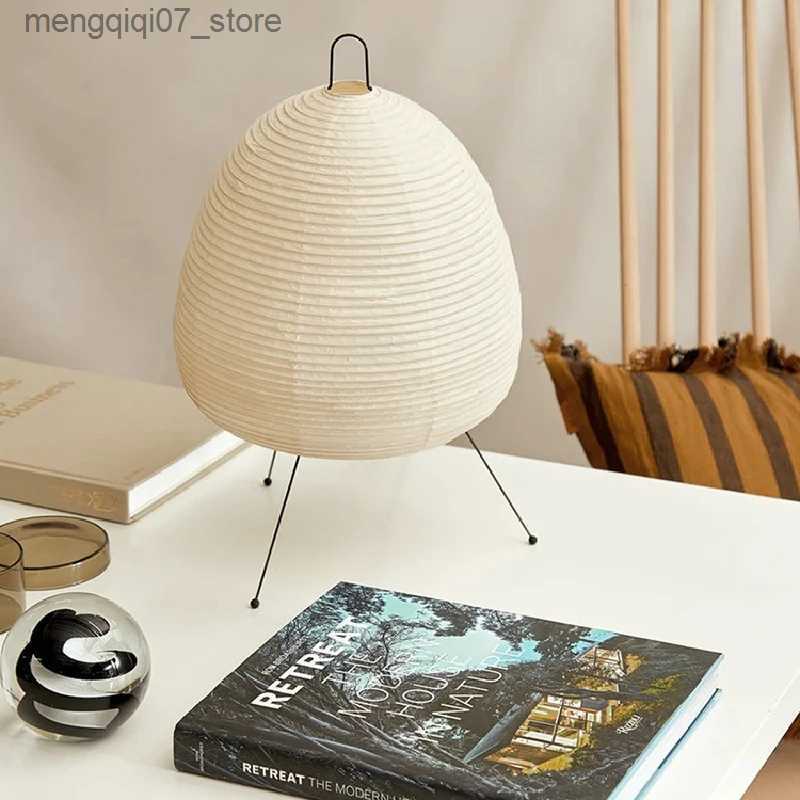 Lamps Shades Japanese Rice Paper Lantern Led Table Lamp Living Room Bedroom Bedside Study Hotel Homestay Art Creative Decor Tripod Floor Lamp L240311