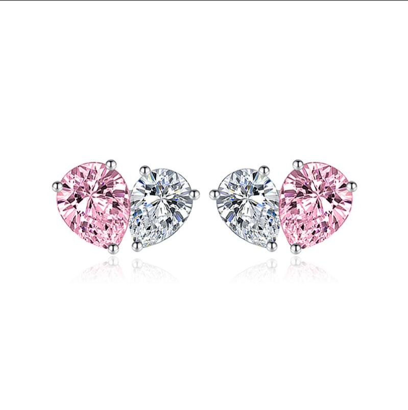 Sterg Sier Water Drop Earrings for Women: 5A Cubic Zirconia CZ Dia Gemstones Stud Jewelry Gift