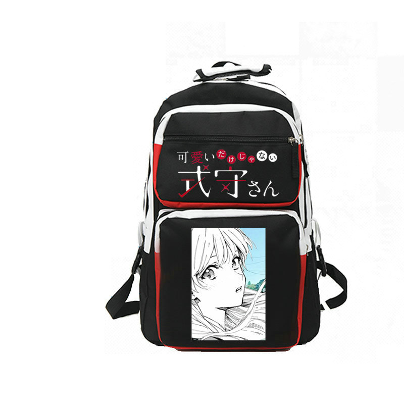 Shikimori Not Just a Cutie backpack Route Blue daypack Comic school bag Cartoon schoolbag White Black day pack