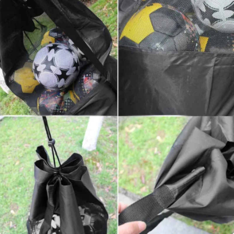 Mesh Bag Adjustable Drawstring Soccer Storage Bags Waterproof Sports Ball Pack Volleyball Football Pocket School Playground Gym 240301