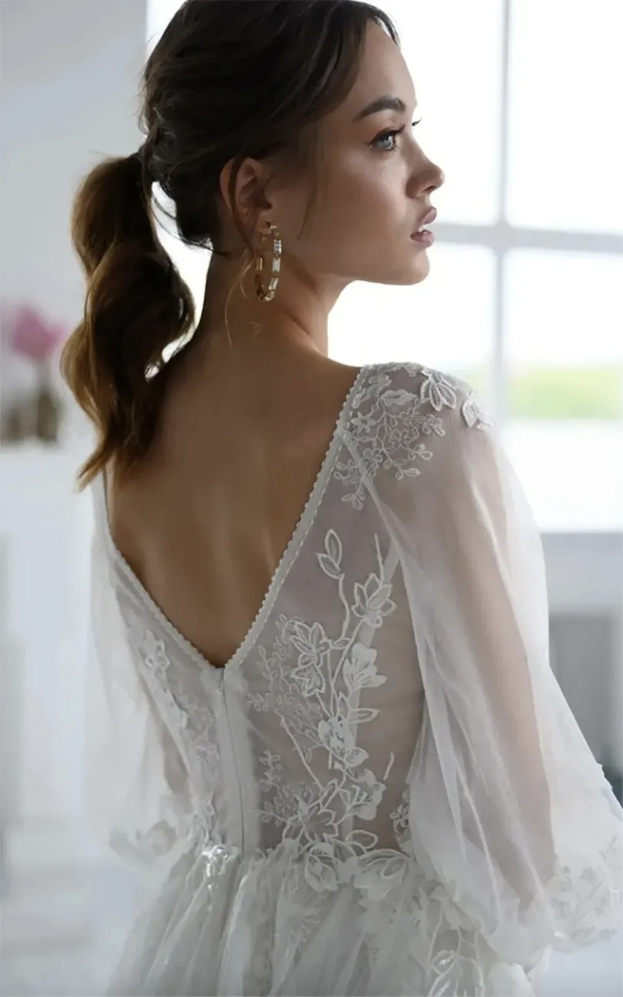 Elegant Beach A Line Wedding Dresses Side Split Cap Sleeve Lace Applique Bridal Gown Sweep Train Vestidos De Novia Custom Size 0431