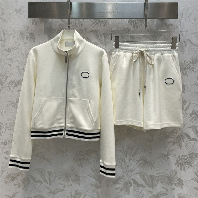 Embroidered Patterns Baseball Jacket Shorts Womens Tracksuits Classic Fashion Sports Pants Zipper Coat Sportswear