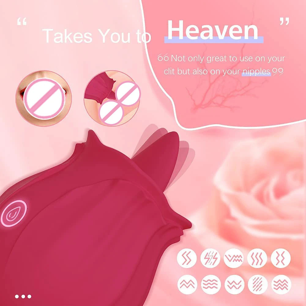 Women rose tongue licking vibrator G Spot Nipple Stimulation adult toys vibrating silicone clitoral vibrators sex toys for women 240307
