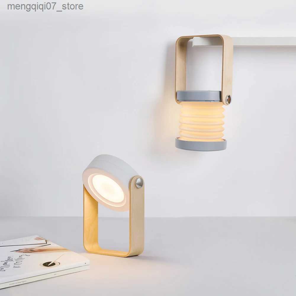 Lamps Shades Portable Lantern Lamp USB Rechargeable Lamp Foldable Touch Dimmable Reading LED Night Light for Children Kids Gift Bedside Desk L240311