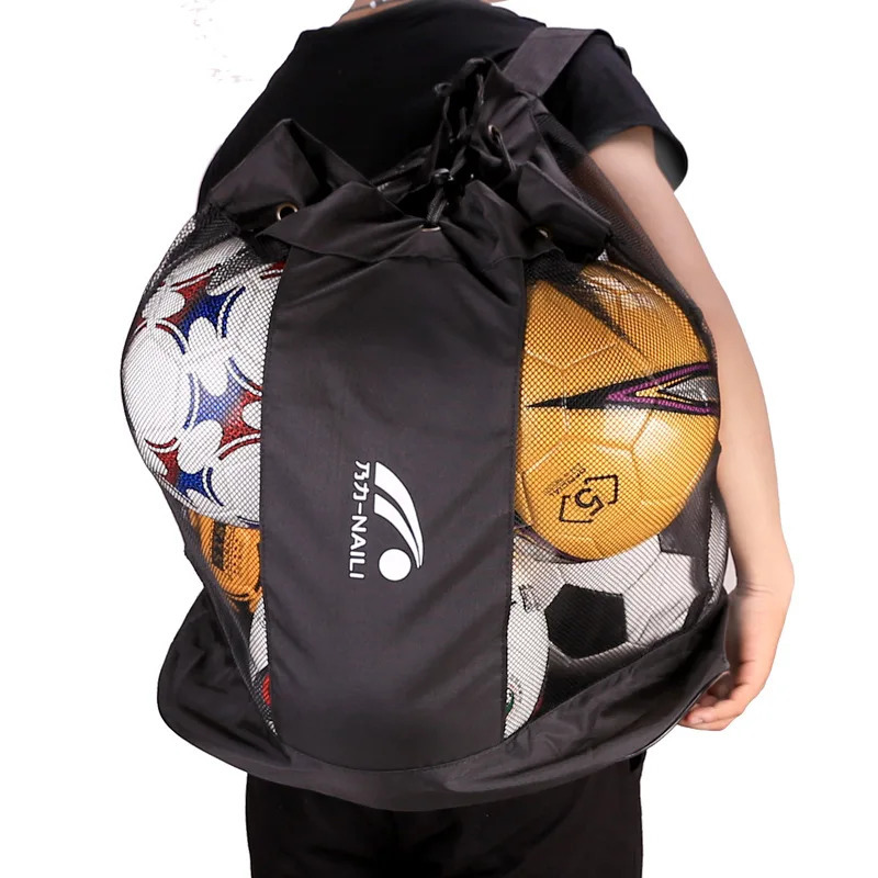 Mesh Bag Adjustable Drawstring Soccer Storage Bags Waterproof Sports Ball Pack Volleyball Football Pocket School Playground Gym 240301