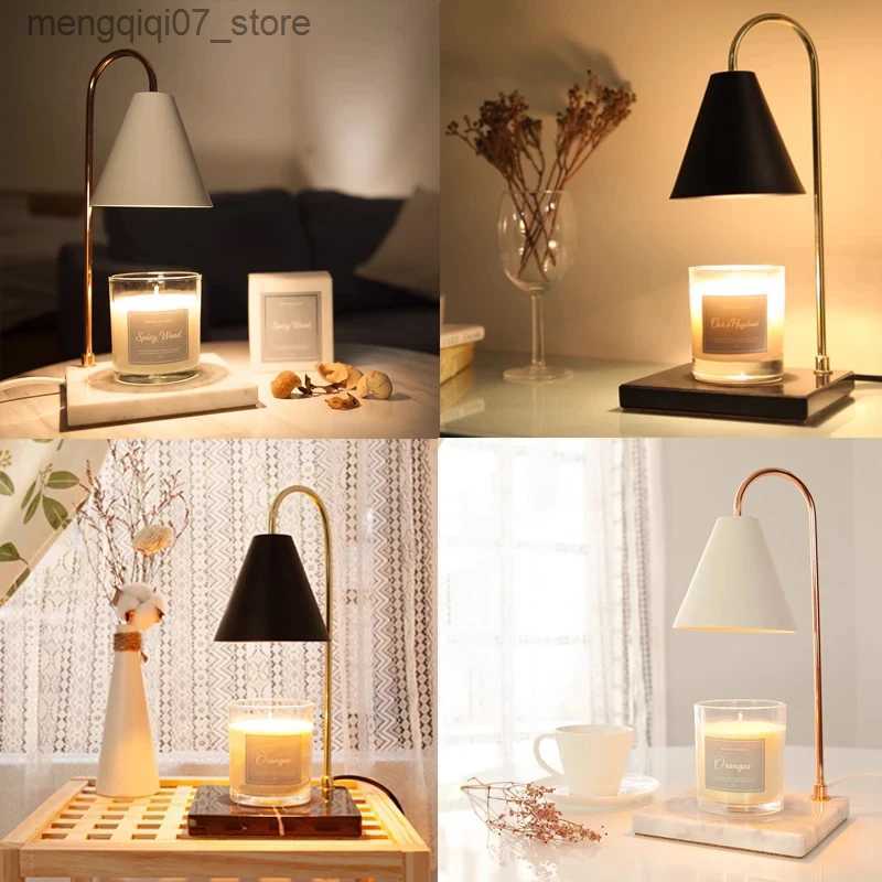 Lamps Shades Bedside Candle Warmer Lamp Melt Lamps Stepless Dimming Table Lamp Wooden Base Candle Warmer Lamp 50W for Bedroom Decor Lighting L240311