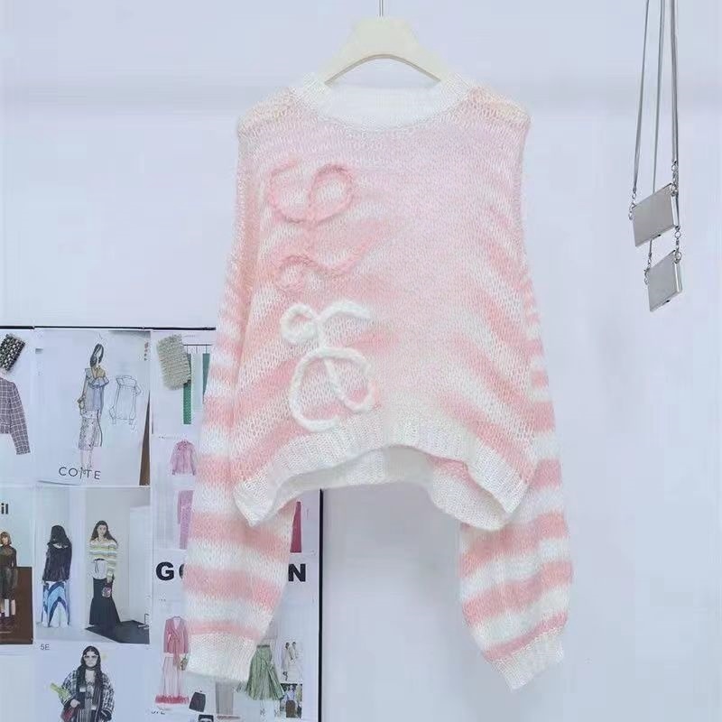 Spring Womens Sweaters Designer Sweater Women Casual Round Neck Knitted Tops High End Letters Jacquard Knitwear
