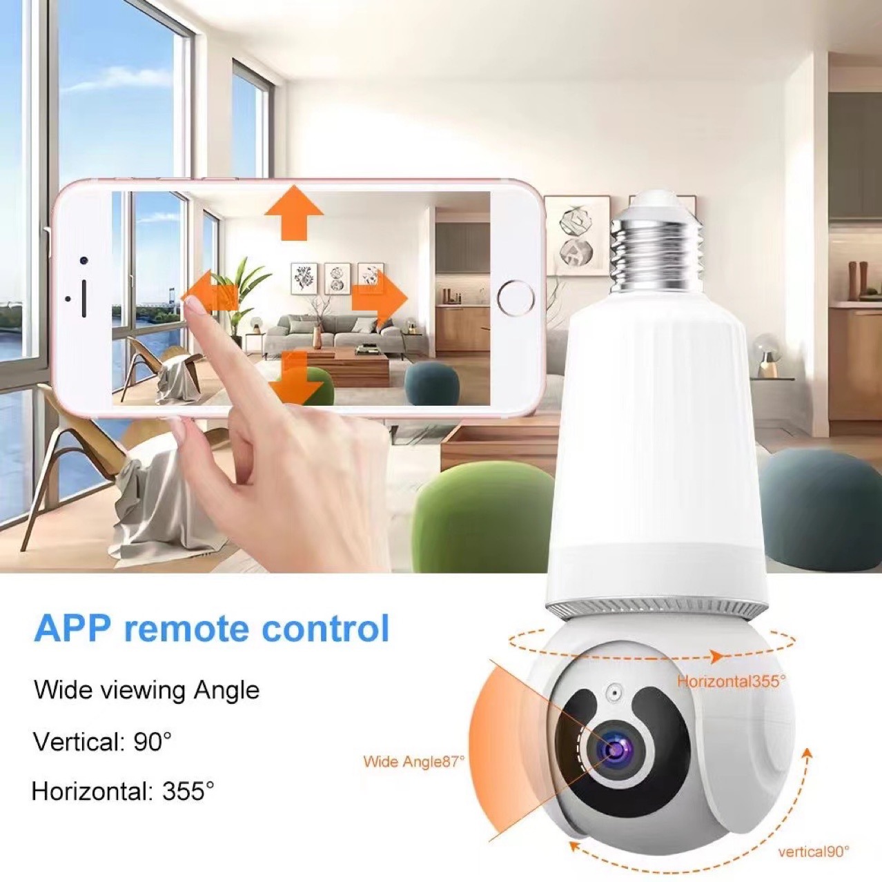3MP E27 Bulb indoor Camera Bulb Camera 2 in 1 Wi-Fi Two-way Talk Security Surveillance CCTV Outdoor Security Camera Waterproof