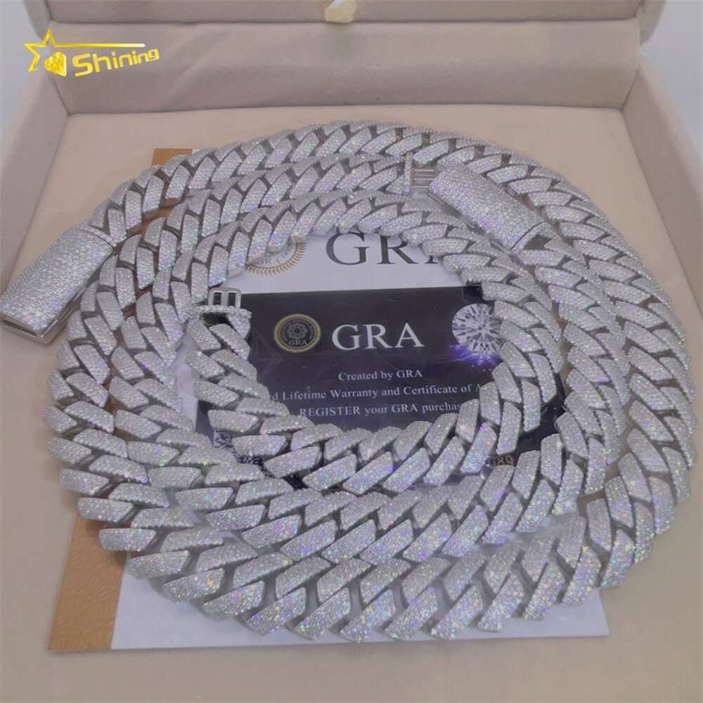 Pass Diamond Tester New Silver Chains Design for Men Vvs Moissanite Miami Cuban Link Chain
