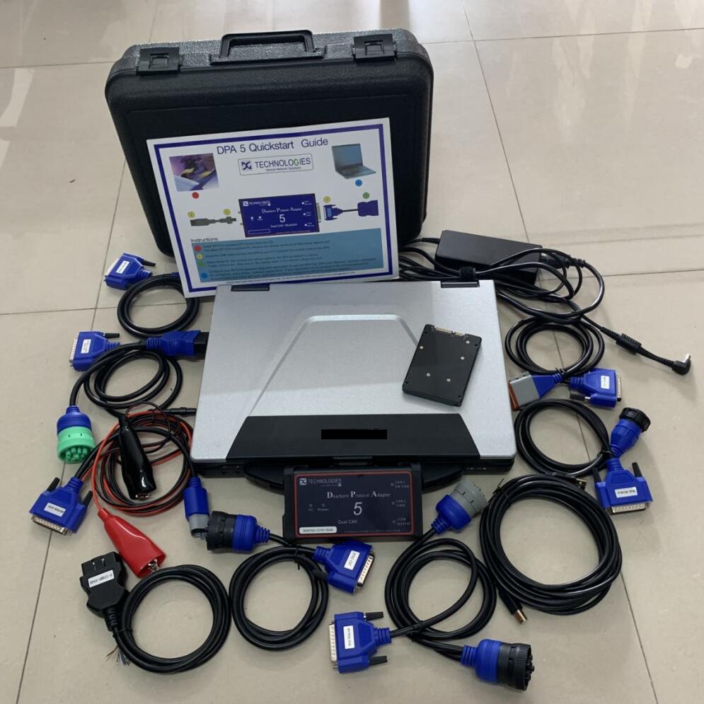 Ready to Use Dearborn Protocol Adapter DPA5 Truck Tool with 480G SSD CF52 I5 4G Diagnostic Tool for Heavy Duty Trucks