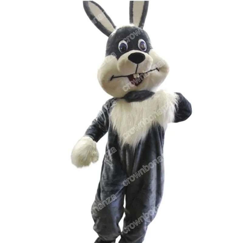 Adult Size grey Easter bunny Mascot Costume Halloween Christmas Fancy Party Dress CartoonFancy Dress Carnival Unisex Adults Outfit